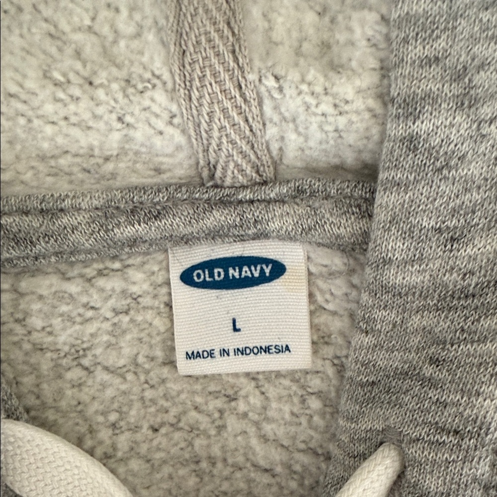 Old Navy Gray Hoodie with White Drawstrings - Picture 2 of 3